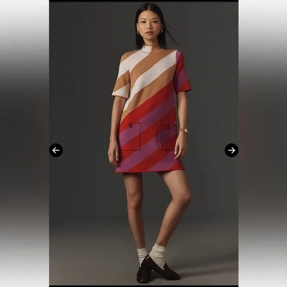 Maeve | Dresses | Nwt Anthropologie Maeve Annalise Mock Neck Honey Miel Mini  Retro Sweater Dress S | Poshmark